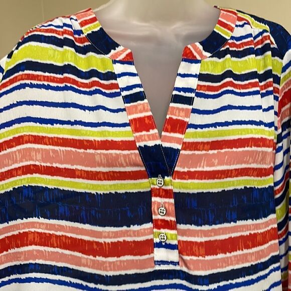 NWOT New Directions striped blouse. Size L large 12/14 - Picture 4 of 8